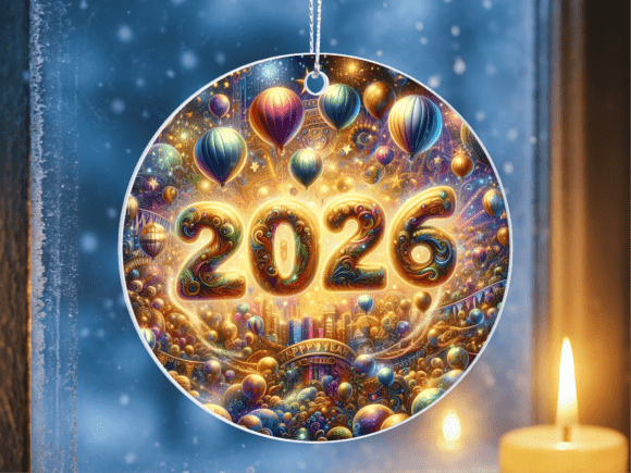 2026 New Year Hot Air Balloon Ornament: A Versatile Design for Creative and Commercial Use