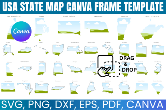 50 USA States Canva Frame Bundle: A Strategic Tool for Creativity and Productivity