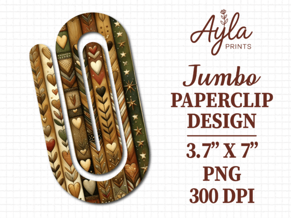 Boho Hearts Earth Tone Jumbo Paperclip: A Versatile Design for Every Need