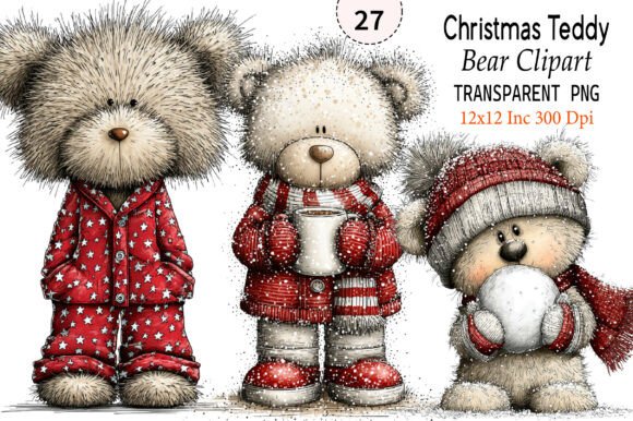 Christmas Teddy Bear Clipart: A Versatile Digital Asset for Creative and Business Projects