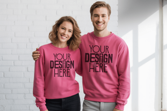 Couple Heliconia Pink Gildan 18000 Sweat