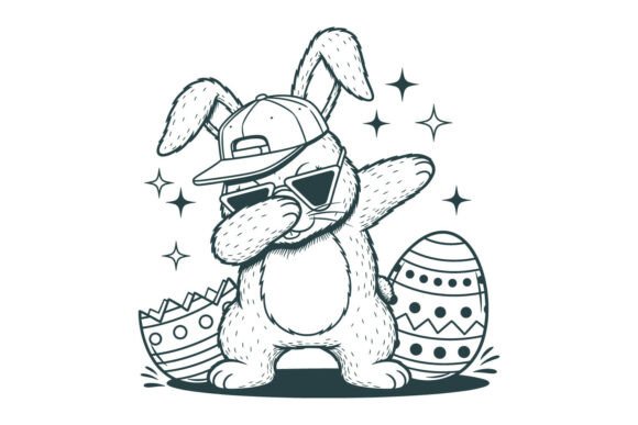 Dabbing Easter Bunny Egg SVG