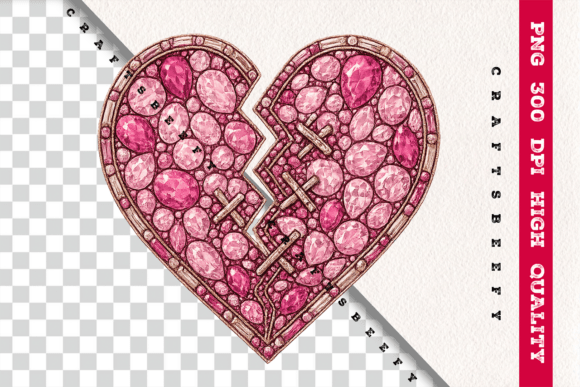 Faux Rhinestone Mended Heart PNG: A Symbol of Healing and Resilience