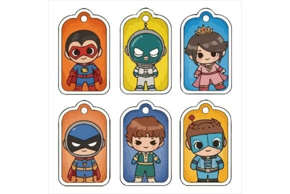 Freebie Cute Cartoon Character Tag Set