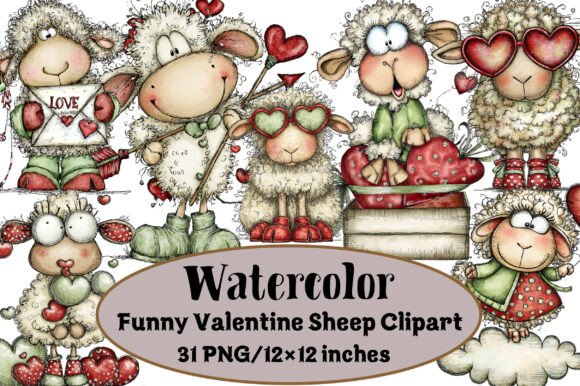 Funny Valentine Sheep Clipart: A Unique Addition to Your Creative Projects
