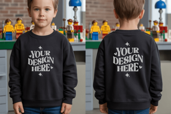 Gildan 18000B Kids Sweatshirt Mockup 11