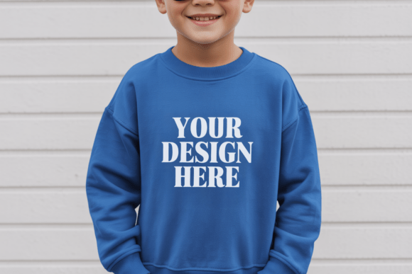 Gildan 18000B Sweatshirt Kids Mockup 40