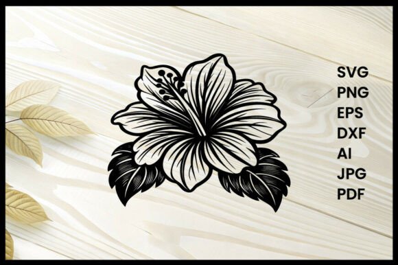 Hibiscus Flower Silhouette Illustration: A Versatile Design for Creative Projects