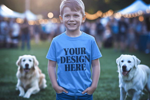 Kids Gildan 5000B T-shirt Mockup 30