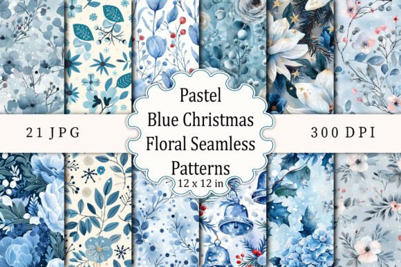 Pastel Blue Christmas Floral Seamless: A Versatile Design Choice