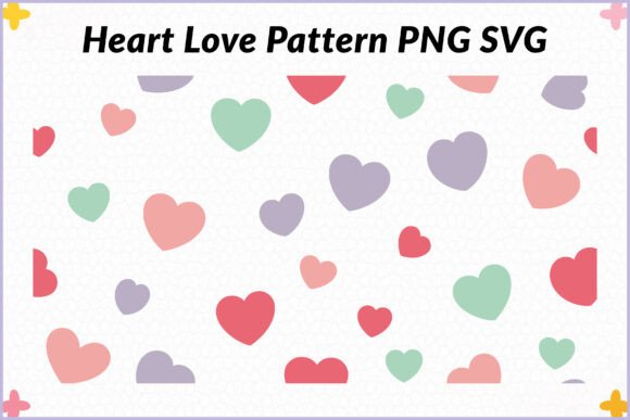 Pastel Heart Love Seamless Pattern SVG