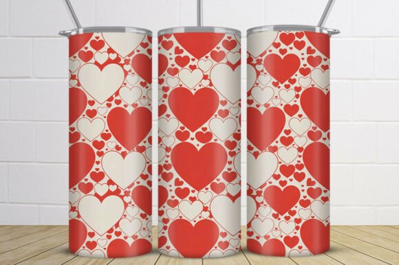 Valentine Heart Pattern Tumbler Wrap PNG: A Romantic Design for Modern Creators