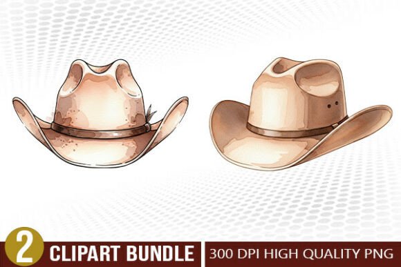 Vintage Cowboy Hat PNG Clipart Bundle